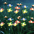 Solar Flower Lights Outdoor Waterproof 4 Pack of 32 LEDs Garden Solar Firefly Lights Decorative for Garden, Yard, Backyard