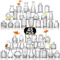 Arme Bud Vase Set of 45, Clear Bud Vases in Bulk, Mini Glass Vases for Flower, Small Flower Vases for Centerpieces, Vases for Decor, Home Wedding Table Décor