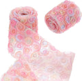 uxcell 2PCS Lace Trim Ribbon, 2.36 inch - 1 Yard 3D Rose Floral Embroidery Ribbons Edge Trimming for Sewing, Wedding Dress, DIY Crafts, Decoration Accessories, Pink Rose