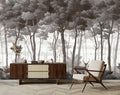 Vintage Forest Wall Mural Dark Trees Animals Wallpaper for Living Room Bedroom（Not Peel and Stick）