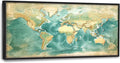 World Map Large Wall Art Framed Wall Decor for Living Room, Map Pictures Oversized Canvas Print Painting Modern Extra Large Framed Artwork for Bedroom Office Home Decor 60"x30"