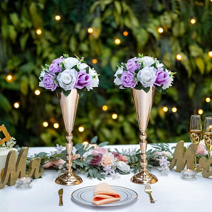 Flower Centerpieces for Wedding Tables: Wedding Table Decorations Lilac & White Flower Balls Centerpieces for Engagement Cerebration Party Center Pieces 10 Packs