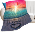 Love Ocean Beach Blanket - Gifts for Women, Men, Loved Ones - Soft Warm Cozy Fleece Throw for Kids, Adults - Couch, Sofa, Bed - 40"x50"