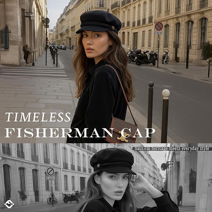 Funky Junque Newsboy Hat for Women – Trendy Greek Fisherman Cap, Classic Women's Baker Boy Newsies Hat, Ladies Fashion Caps