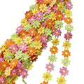15 Yards Daisy Flower Lace Trim Embroidered Floral Lace Sewing Trim Ribbons for Embellishment Craft Dress Hair Accessories Decorations (Yellow/Pink/Green/Orange, 1" x 15 Yards)