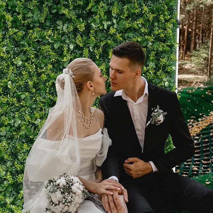 Artificial Luxury‌ Flower Wall Panels, Gorgeous 3D Silk Floral Backdrop for Wedding, Baby Show, Party and Home Decor, Quick Assembly/Storage, Both Eco ＆ Pet Friendly, 4 Panels, 8 * 8 ft.