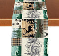 Rustic Cabin Table Runner, Farmhouse Deer Bear Retro Pine Forest Wooden Plank Wild Animal Seasonal Coffee Table Center Decor for Home Kitchen Dining Patio Holiday Party Table Decorations 13x36 inches