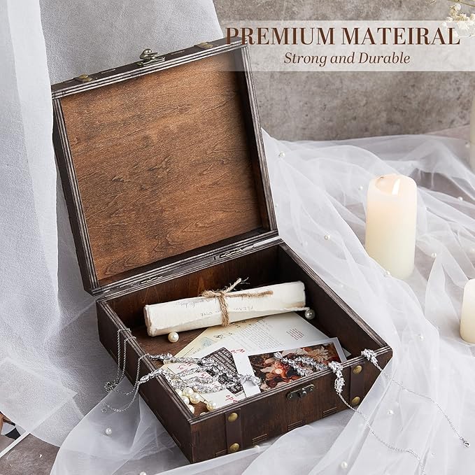 AW BRIDAL Personalized Keepsake Boxes Wood Storage Box Memorial Gift Box Wedding Gifts for Couples Engagement Bride Gifts for Her//DK2201CPP61//
