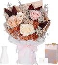Preserved Bouquet of Flowers - Forever Flowers for Delivery, Real Eternal Roses for Her Mother Mom Grandma Wife Anniversary Birthday Gifts for Women, Champagne