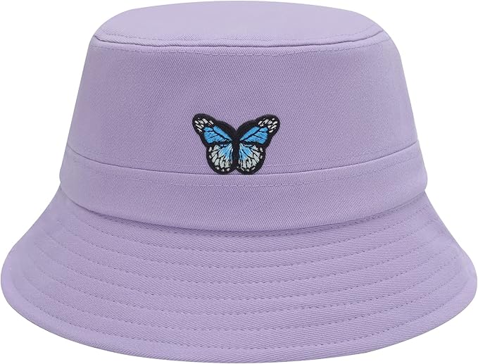 ZLYC Unisex Fashion Embroidered Bucket Hat Summer Fisherman Cap for Men Women