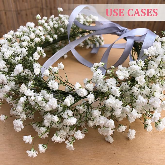 PATIKIL Mini Dried Gypsophila Flower Kit, 30Pcs 4 Inch Mist Blue Natural Pressed Floral Bundles with Tweezer for DIY Resin Crafts Gift Wedding Christmas Card Decor Flower Bouquets