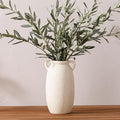 Ceramic Flower Vase 12 inch Farmhouse Rustic Vase Decorative Pottery Terracotta Tall Vases for Home Decor Table Mantle Fireplace Living Room Bathroom Wedding Centerpiece(Large-White)