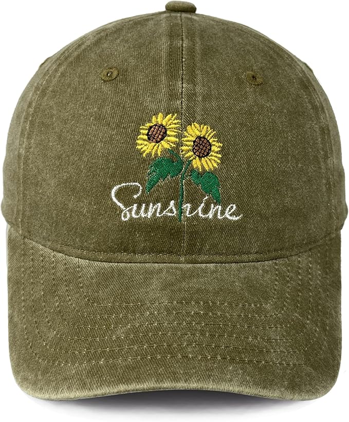 Sunshine Flower Trucker Hat Sun Baseball Cap for Women Snapback Adjustable Hats Gift