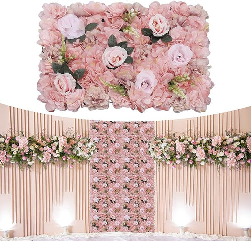 12 Pcs White Flower Wall Flowers Backdrop Artificial Flower for Backdrop Flowers Decoration 3D Floral Panels for Wall Decor Home Party Wedding Room Decoration (60x40cm/Pink 1)