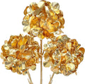 Hollyone 3Pcs Artificial Hydrangea Flowers Gold Christmas Ornaments Flowers 26inch Fake Hydrangea Flower Floral Arrangements Bouquets Xmas Faux Hydrangeas Stems Wedding Party Christmas Home Decor