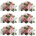Sziqiqi Pink Silk Flower Ball for Wedding Centerpiece - Fake Dusty Rose Flowers Artificial Floral Arrangement Center Piece Kissing Bouquet for Party Flores Artificiales para Decoracion