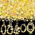 Assorted 200-260PCS Yellow Acrylic Beads for Bracelet Making, Flower Bow Candy GummyBear Bracelet Charms,Cute Beads for Jewelry Making DIY Necklace Keychain Phone Charm Christmas Gift