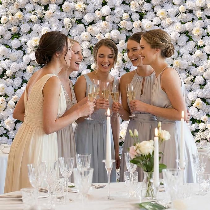 Artificial Luxury‌ Flower Wall Panels, Gorgeous 3D Silk Floral Backdrop for Wedding, Baby Show, Party and Home Decor, Quick Assembly/Storage, Eco ＆ Pet Friendly, 2 pcs, Each Panel 2 * 8 ft.