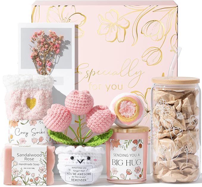 Birthday Gifts for Women Self Care Package Get Well Soon Gift Baskets, Thinking of You Inspirational Sympathy Spa Gift Baskets for Women, Unique Christmas Gifts Set for Best Friend Mom Sister Wife Her