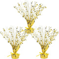 Crowye 3 Pieces Metallic Foil Spray Centerpiece Christmas Party Star Table Decoration Burst Centerpieces Fall Table Decor for Birthday New Year 2026 Party Holiday(Gold)