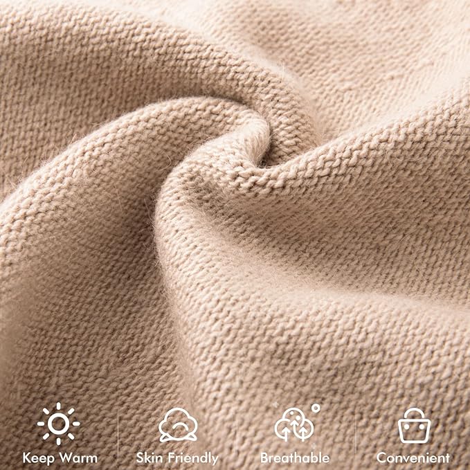 QUEENFUR Knit Slouchy Beanie Hats for Women Cashmere Ski Cap Knitted Wool Soft Warm Winter Hat