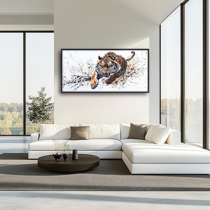 Tiger Large Decor Wall Art Framed Pictures for Living Room, Animal Oversized Canvas Print Painting Modern Extra Large Framed Artwork for Bedroom Office Home Decor 60"x30"