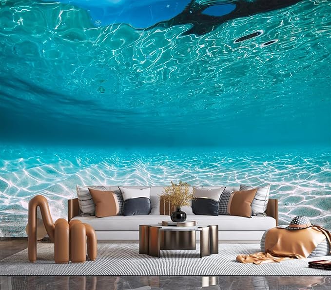 Eierme-Tropical Blue Ocean with White Sand Underwater in Hawaii Peel and Stick 160" x 114"