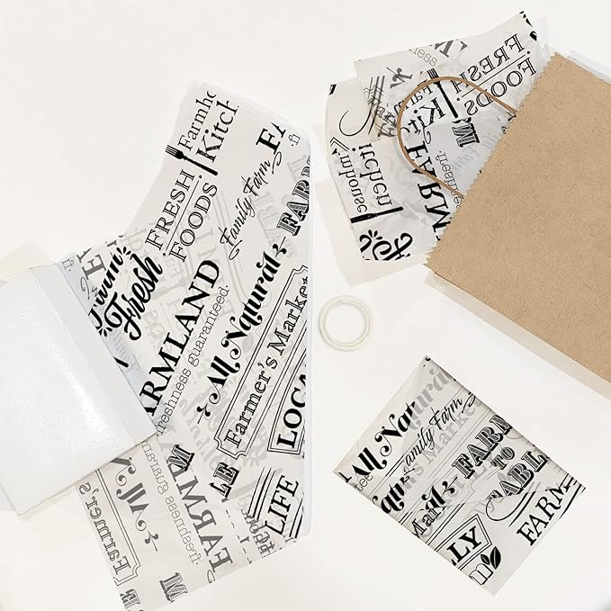 Farmer's Market Printed Tissue Paper for Gift Bags or Boxes and Wrapping - Bulk Decorative Art Tissue Paper for Packaging and Gifting | 24 Sheets 20" x 30"