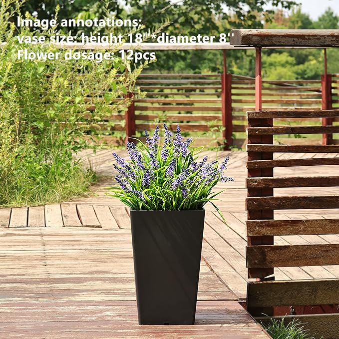 QIANYUN Fake Flowers Lavender Small Wild Flower Daisy 6 Bundles Faux Plastic Purple Flowers for Home Wedding Kitchen Garden Table Centerpieces Indoor Outdoor Decor (Purple Lavender)
