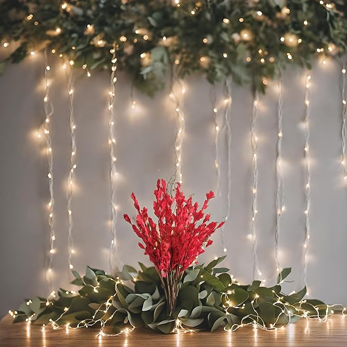 UiiziC Artificial Flowers Jasmine 8 PCS 31"/80cm Faux Plants Bulk Fake Flower Bouquet for Vase Fillers WFloral Arrangement Wreath Wedding Party Bouquets Garden Centerpieces Decor (Red)