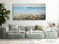 Ardemy Daisy Large Wall Art for Living Room, Floral Canvas Wall Art Ocean Flower Pictures Paintings Wall Decor Living Room Wildflower Artwork Dining Room Home Office Kitchen, 58"x29"