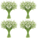 JIFTOK Babys Breath Artificial Flowers, 60 Pcs Fake Flowers Gypsophila Bouquet Fall Flowers Artificial for Decoration, Real Touch Silk Flower for Wedding Christmas DIY Party Home Garden Office(White)
