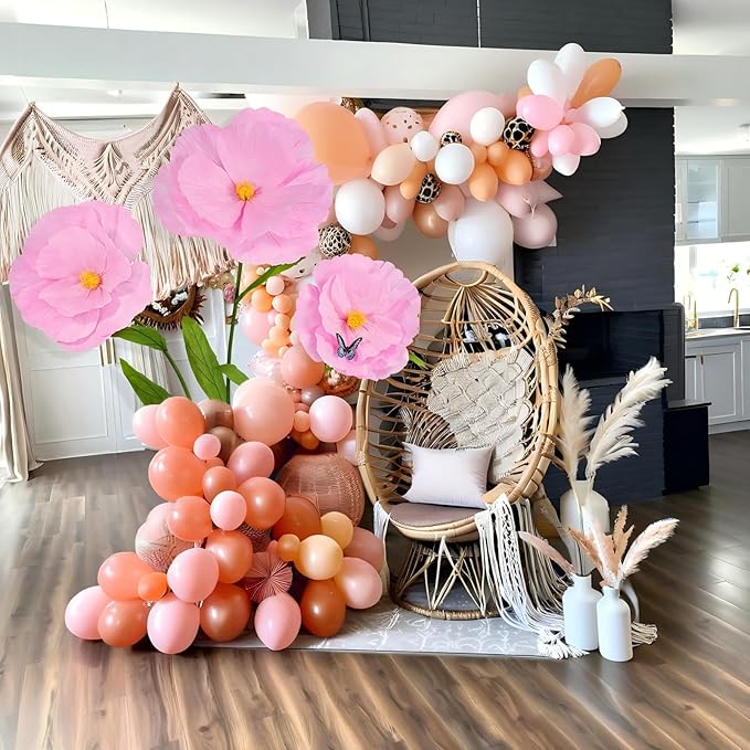 5.8 Ft Giant Artificial Flowers,Large Paper Flower,Huge Poppy Flowers Decoration for Wedding,Hotel,Office,Window Display and Home Farmhouse Decor(Pink)