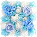 Flower Wall Backdrop, 12PCS 10.6"-15.7" Artificial Flower Wall Panel with Various Styles, 3D Floral Wall Decor for Wedding Photo Background Festive Party Home Decoration (F013, 13.8 * 13.8in)