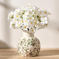 SIDUCAL Ceramic Green and Beige Antique Vase, 5.91 Inch Retro Ice Cracked Chinoiserie Floral Vase, Rustic Farmhouse Vases for Home Decor, Bookshelf, Office, Garden, Chinoiserie Decor, Tuscan Decor