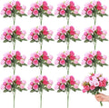 Zeyune 16 Bunches 12 Inch Artificial Mini Rose Bouquet 160 Heads Bridal Flower Bouquets Fake Silk Rose Bulk for Wedding Bridal Shower Christmas Home Office Garden Decoration(Hot Pink and Pink)