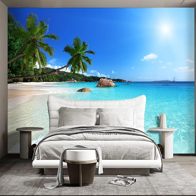 Beach Wall murals Peel and Stick Wallpaper for Bedroom Living Room - 85"x118"