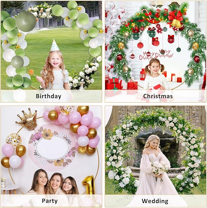 6.6 Ft Round Balloon Arch Stand Kit Wedding Arches For Ceremony Circle Backdrop Stand For Parties Wedding Birthday Decoration With Two Water Bags