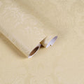 Beige Floral Peel and Stick Wallpaper Textured Vintage Damask Floral Wallpaper 15.7"x118" Self Adhesive Removable Beige Contact Paper for Cabinets Waterproof Vinyl Roll for Bedroom Bathroom
