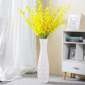 Ceramic Floor Large Vase 17.7 Inches Tall,White Modern Flower Tall Vases for Office, Home,Farmhouse,Living Room Décor,Simple Origami Design Fall Decorative Porcelain Flower Arrangement Vase Ideal Gift