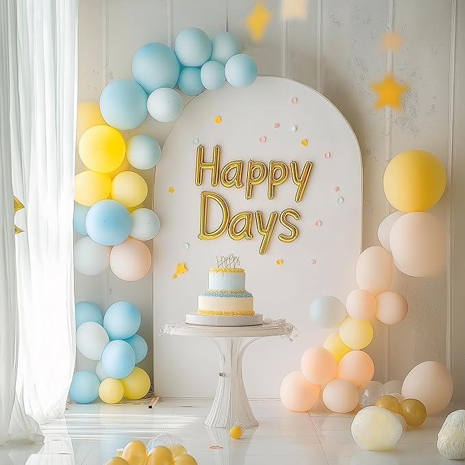 Metal Arch Backdrop Stand and Cover Set, 8FT, 7.2FT Party Backdrop, Easy to Assemble, Backdrop Stand for Parties, Birthday, Baby Shower