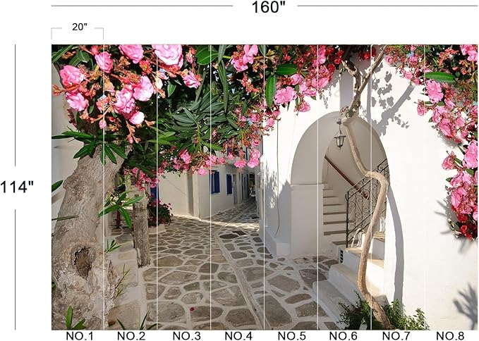 Eierme-Quiet Traditional Backstreet in Chora Town on Amorgos Island Cyclades Greece Peel and Stick 160" x 114"