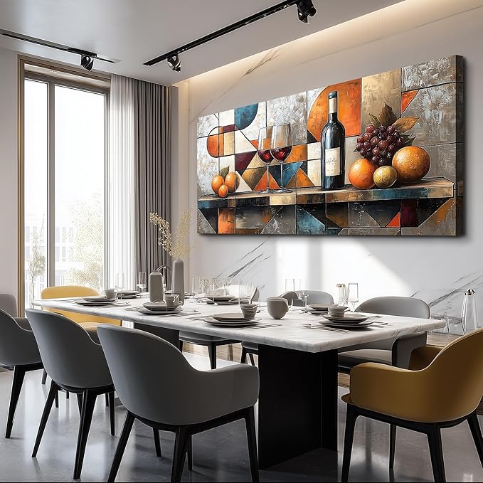 hyidecorart Large Wall Art For Kitchen Wall Decor For Living Room Dining Room Decorations Wine Glass Fruit Painting Still Life Canvas Prints Artwork Bar Restaurant Posters Home Decor Ready to Hang
