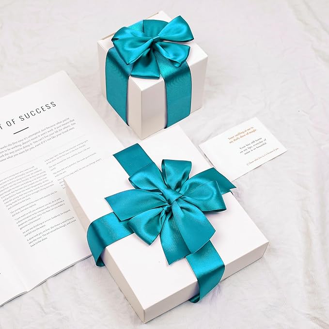 Premium Turquoise Blue Satin Polyester Ribbon, 1.5 Inch x 50 Yards, Double Faced, Perfect for Gift Wrapping, Wedding, Birthday, Anniversary, Special Occasions