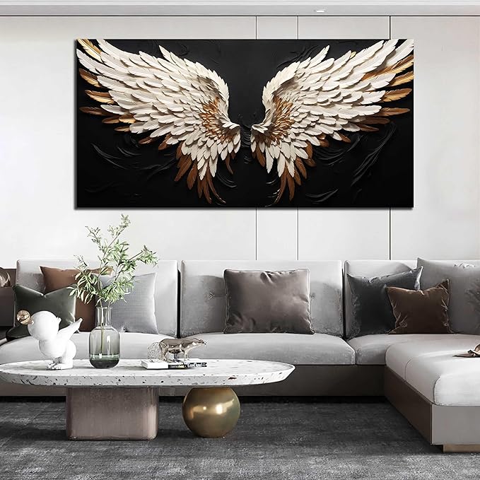 Wall Decor for Bedroom White and Gold Pictures for Wall Decor Office Wall Art for Living Room Large Size 29" x 58"
