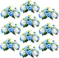 Sziqiqi Pack of 10 Fake Flowers, Silk Rose Flowers, Suit for Wedding/Party Centerpiece Road Lead Flower Rack Decorations, 10 Pieces