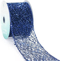 CT CRAFT LLC Sparkling Glitter Mesh Wired Ribbon 2.5" x 10 Yards Blue Navy for Christmas Home Decor Bow Gift Wrapping DIY Crafts Wreath