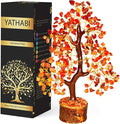 YATHABI Carnelian - Chakra Tree - Gemstones - Crystal Bonsai Tree - Feng Shui - Red Crystal Stone - Crystal Tree of Life Decor - Spiritual Gifts - Spiritual Desk Decor - Rock Tree - Chakra Stone