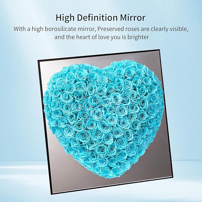 JoyFlower About 140pcs Preserved Roses Gift, Real Blue Eternal Roses for Mom, Long Lasting Forever Flowers with Gift Box for Girlfriend Wife in Valentines Day Birthday Anniversary