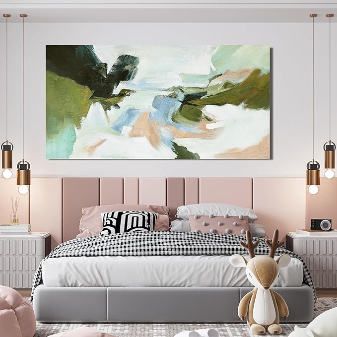 Suconvng Large Abstract Wall Art Colorful Wall Art Living Room Canvas Art Wall Decor Office Abstract Wall Decor Multicolor For Bedroom Kitchen Home Artwork 29x58 Inch